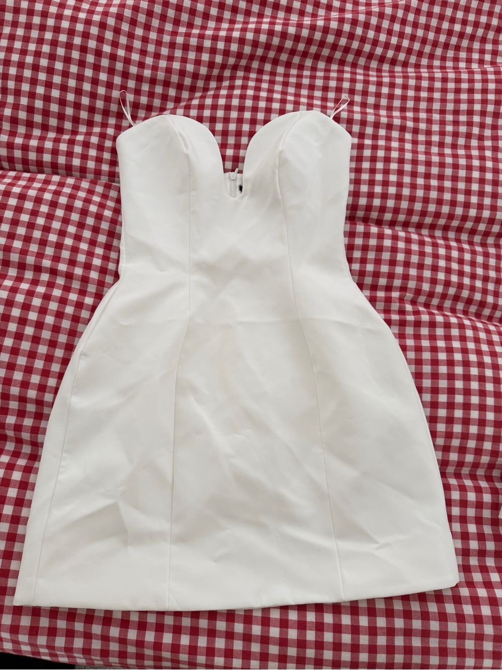 Zara White Strapless Sweetheart Mini Dress